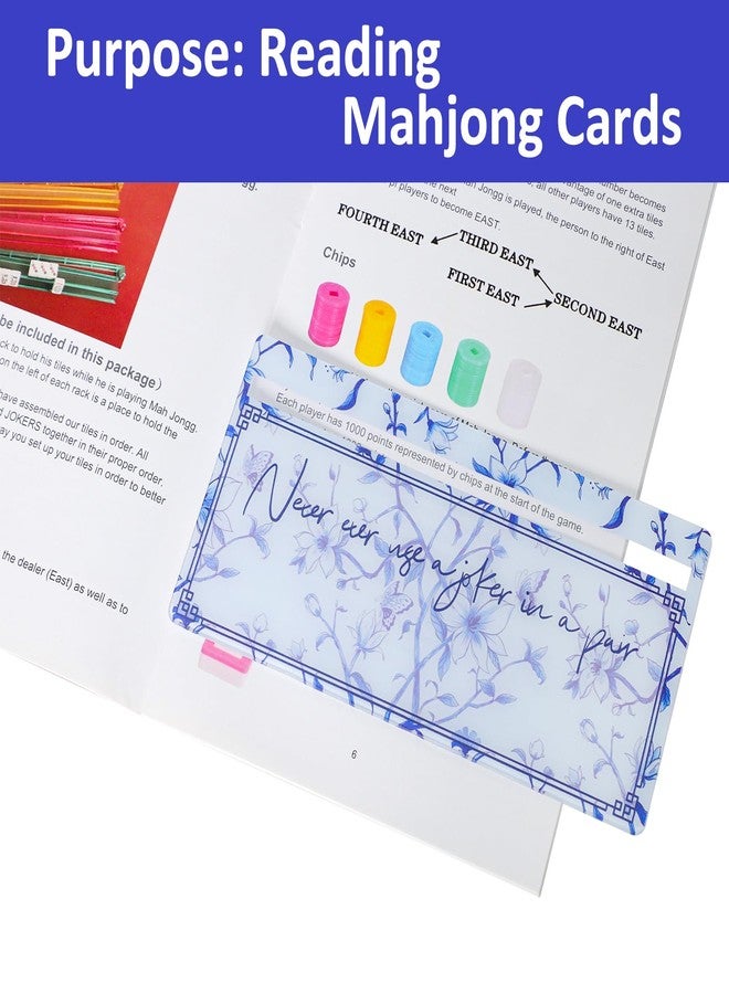 Jongyance 4 PCS Mahjong Card Line Readers (Blue), Mahjong Line Finders & Rules Helpers for American Mahjong, Mahjong Accessories - Image 3
